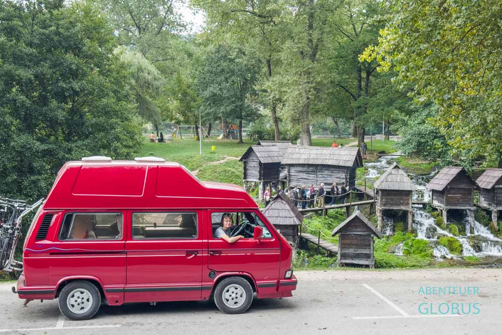 Wassermühlen Mlincici zwischen Kleinen und Großen Pliva-See (Veliko und Malo Plivsko Jezero)