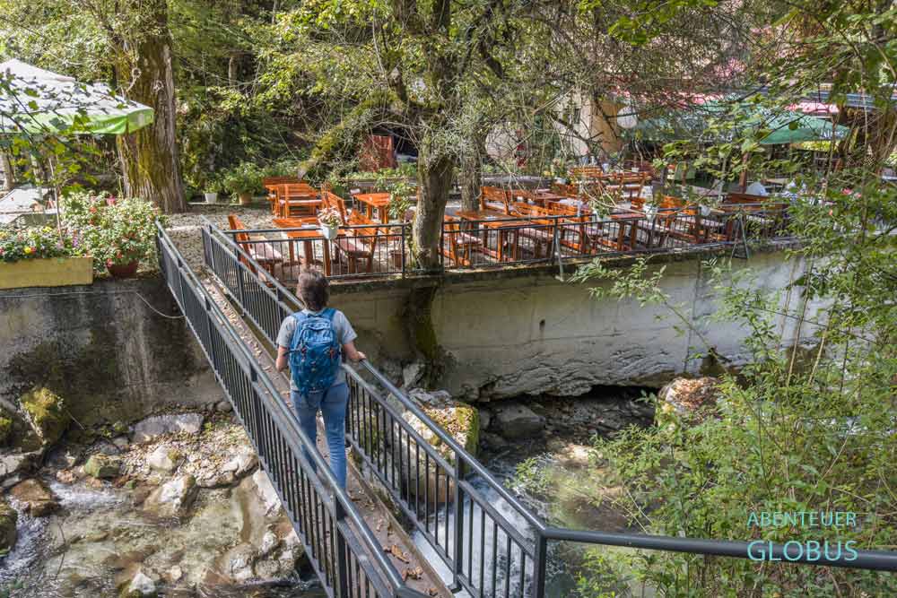 Celebici, Tal Bascica: Restaurant Pecina am Bascica Fluss