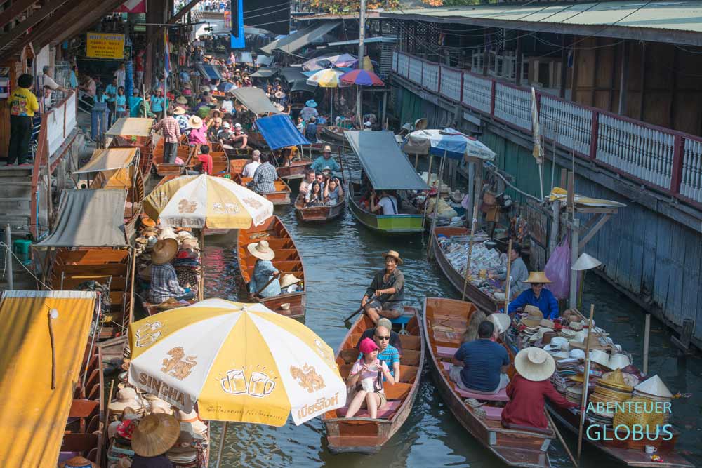 Sehenswürdikeit in der Nähe von Bangkok: Damnoen Saduak Floating Market