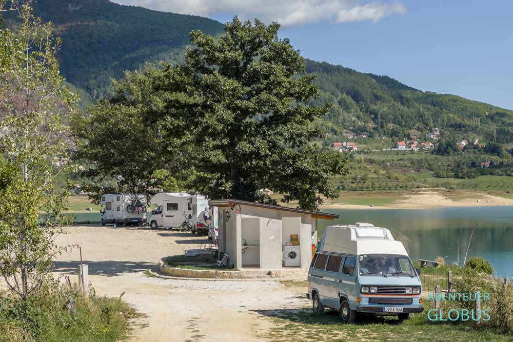 Prozor-Rama, Campingplatz am Ramsko Jezero: Auto Camp Grubesa auf der Halbinsel Scit 