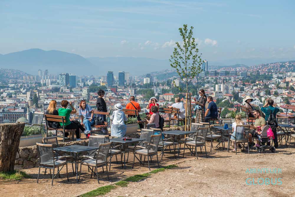 Gelbe Bastion, Blick vom Café at the Yellow Fortress 