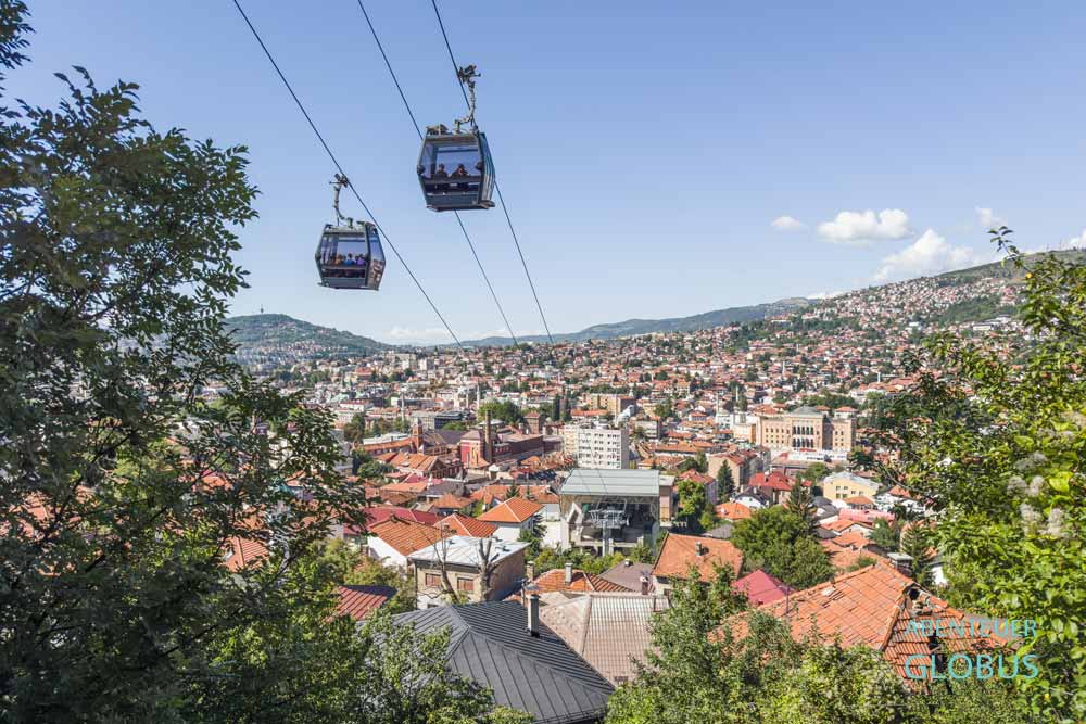Seilbahn (Zicara) von Sarajevo zum Berg und Aussichtspunkt Trebevic
