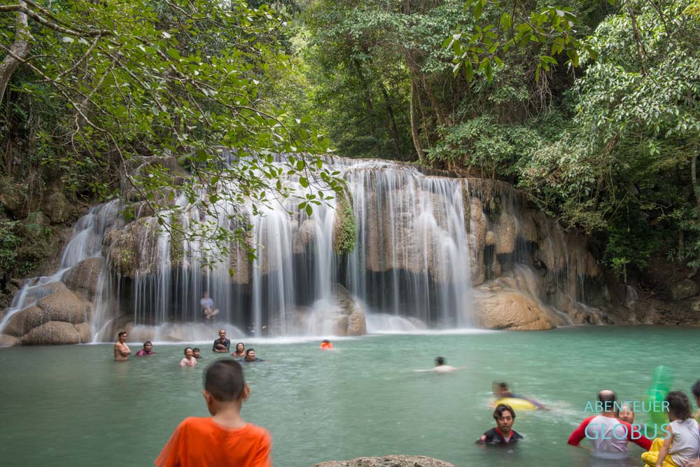 Baden im Erawan-Wasserfall: Level 2 Wang Mat Cha