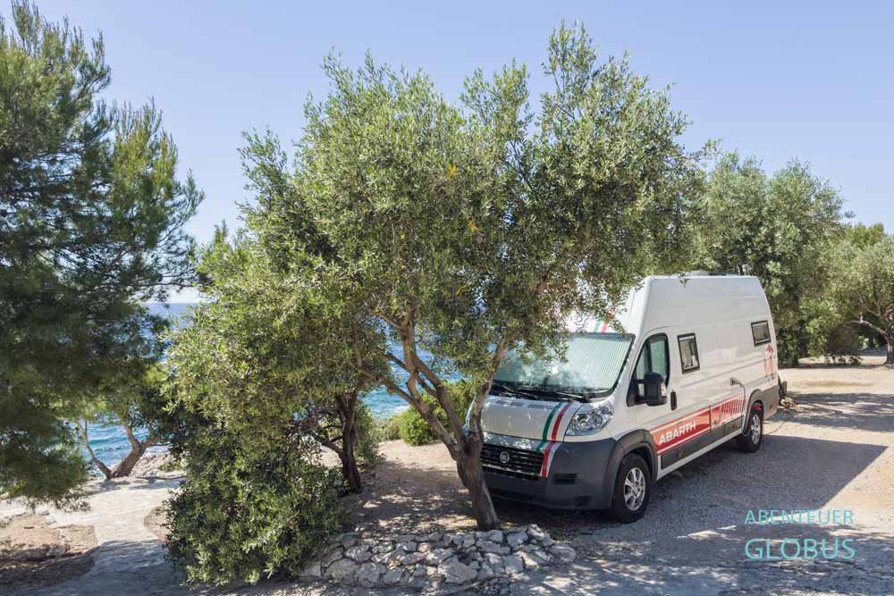 Kastenwagen auf dem Campingplatz Camp Horizont in Primosten