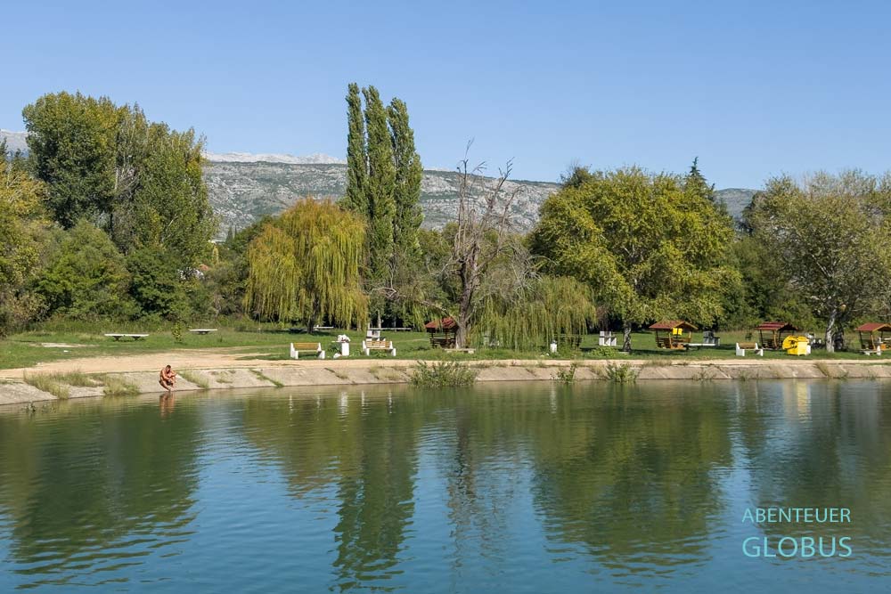 Strand Bunica am Fluss Bunica im Dorf Buna bei Mostar