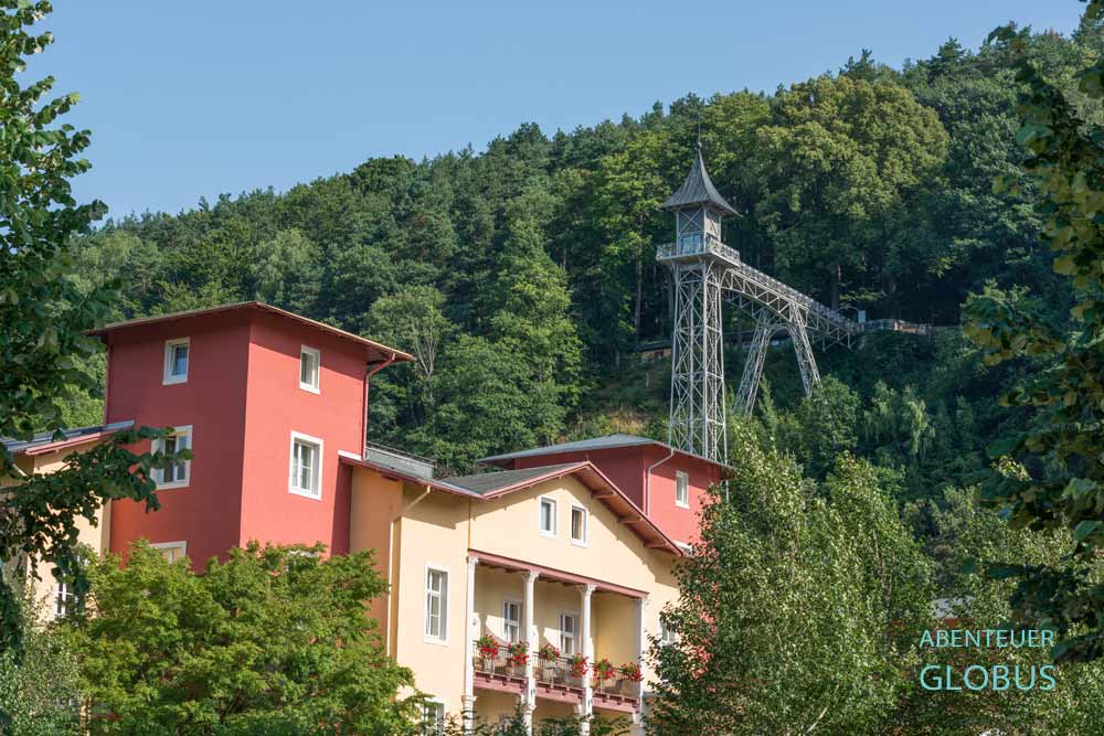Parkhotel Bad Schandau am historischen Personenaufzug in Bad Schandau