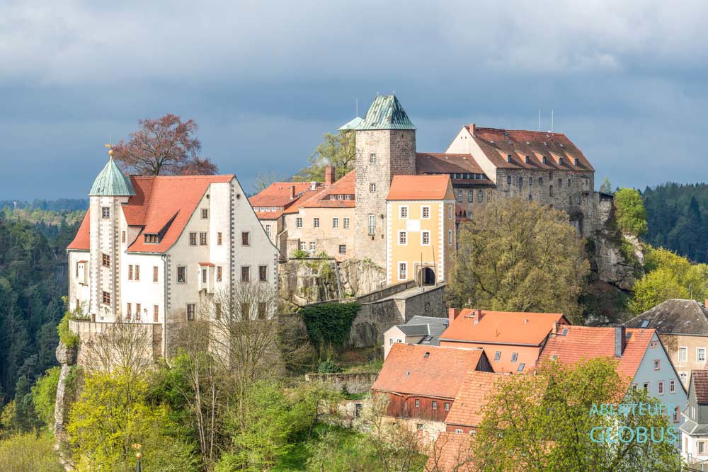 Burg Hohnstein mit mittelalterlicher Burg und Renaissanceschloss in Hohnstein, Sachsen