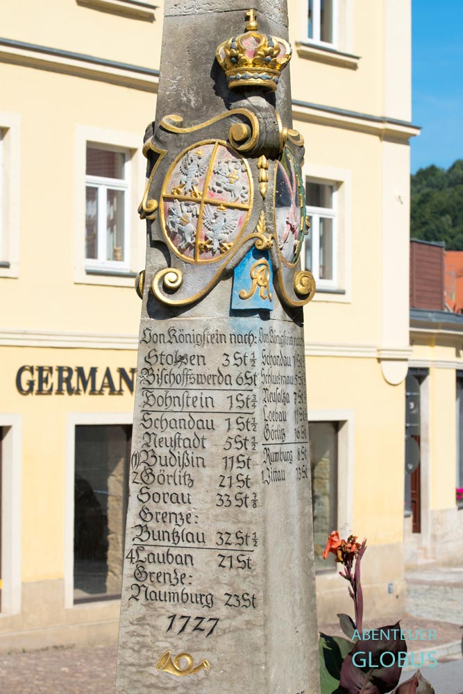 Postmeilensäule in Königstein, Sächsische Schweiz