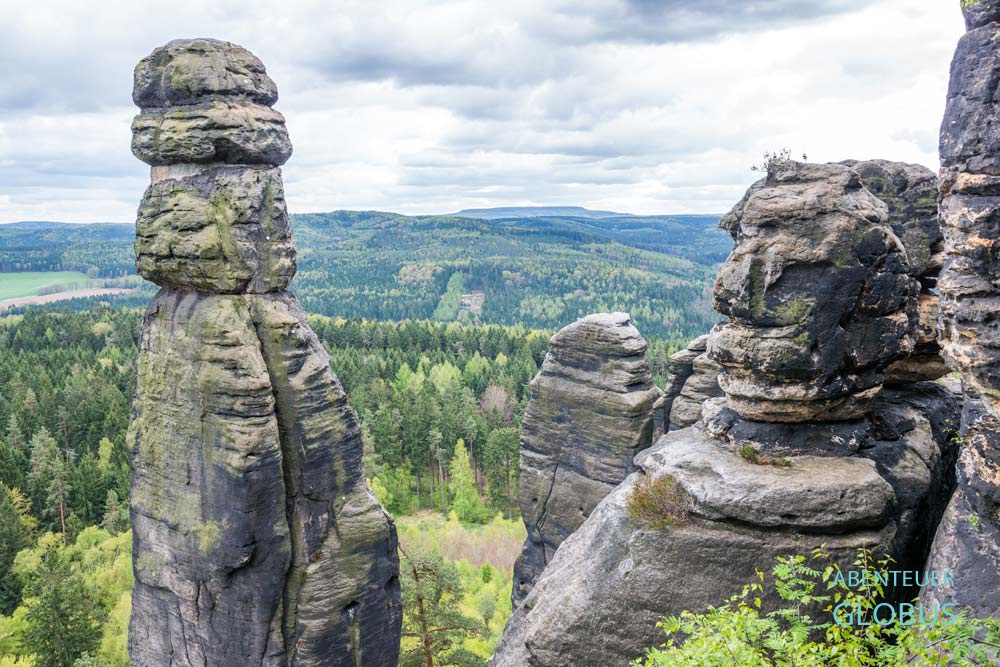 Felssäule Barbarine am Tafelberg Pfaffenstein im Elbsandsteingebirge, Sachsen