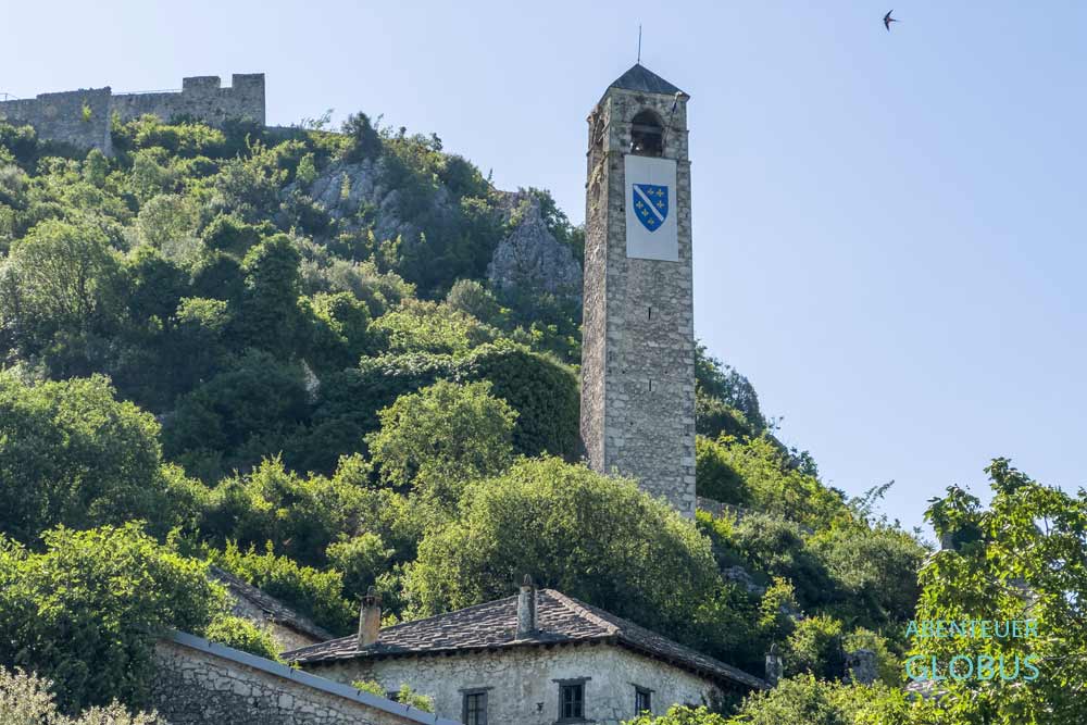 Uhrturm Sahat Kula in der Altstadt von Pocitelj