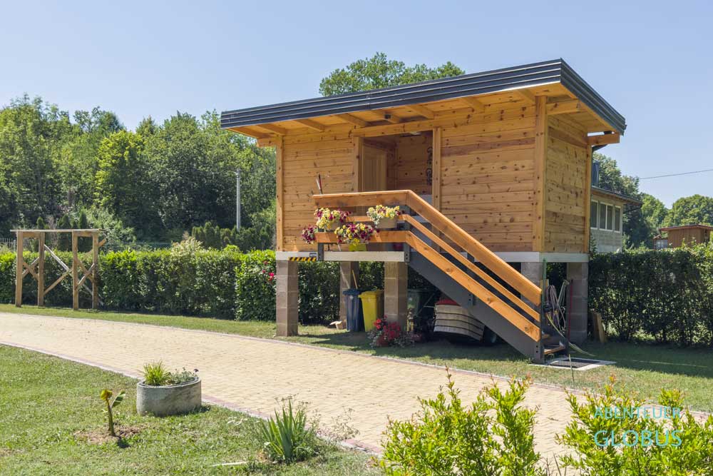 Sanitäranlage im Autocamp SAN Soul and Nature nahe Sanski Most, Bosnien und Herzegowina