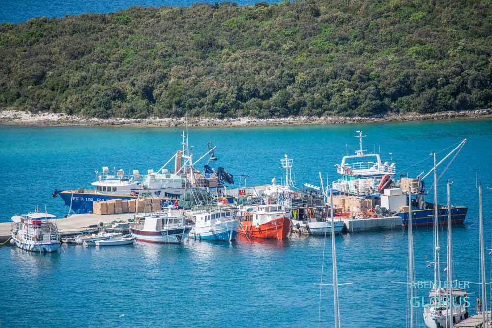 Schiffe der Fischereiflotte im Hafen von Vrsar in Kroatien